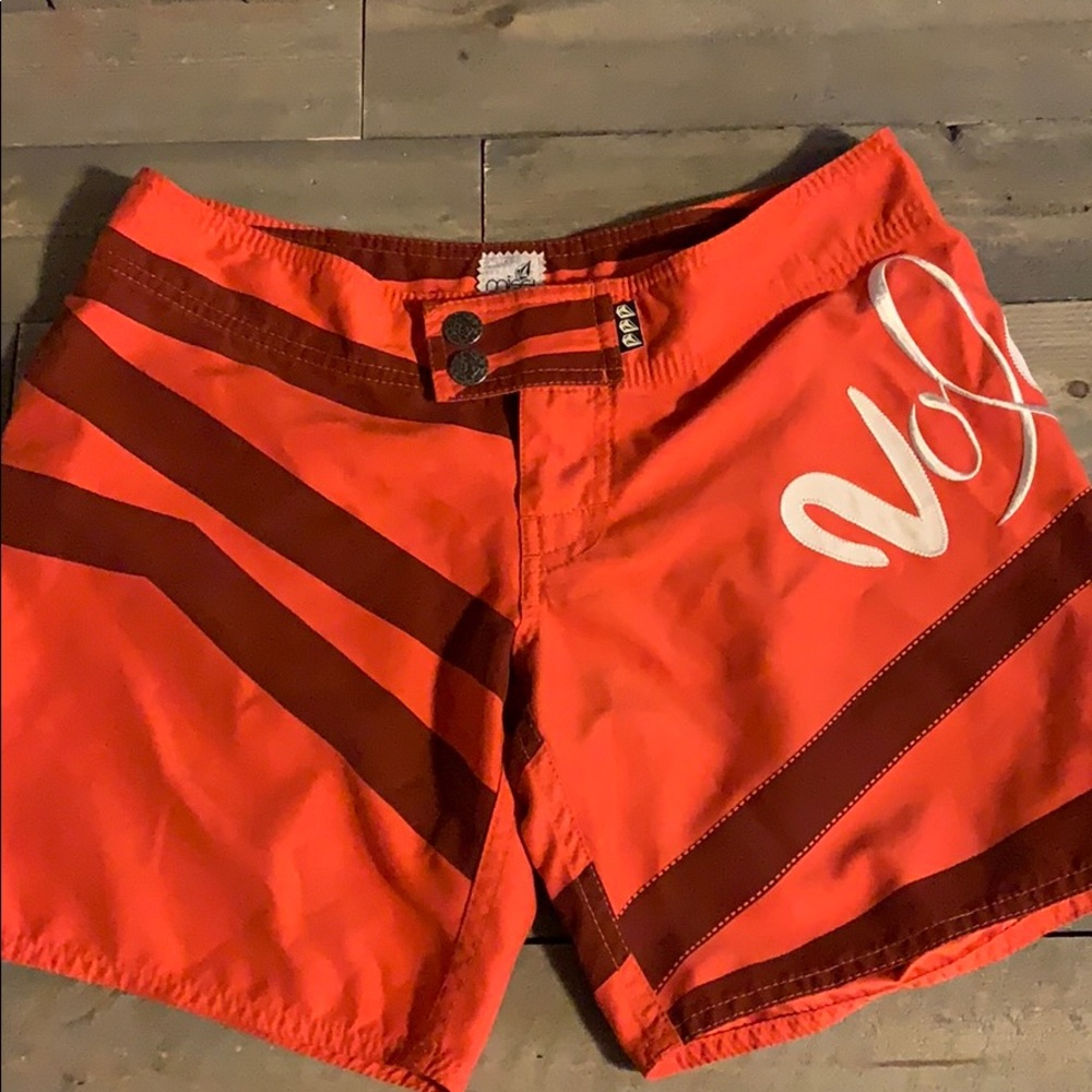 Orange swim board shorts